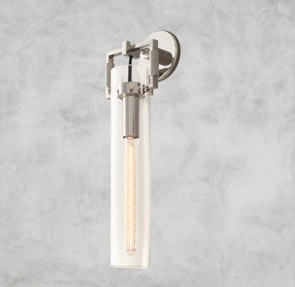 Machinist Glass Cylinder Sconce 9", 12", 16"